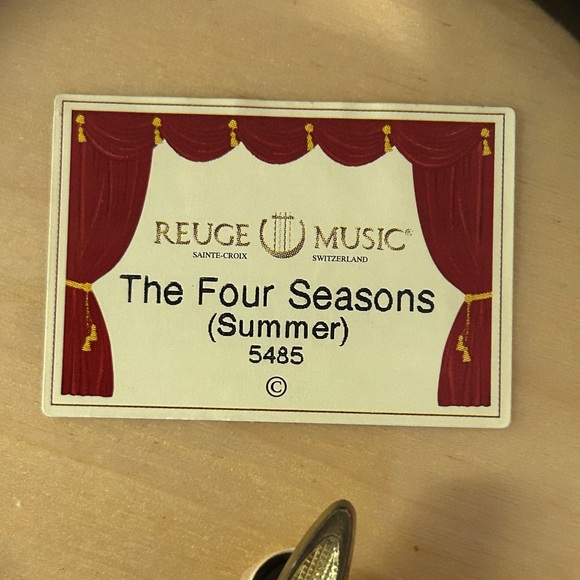 Reuge Music Box The Four Seasons Summer Butterfly Floral Inlaid Wood - Picture 10 of 16